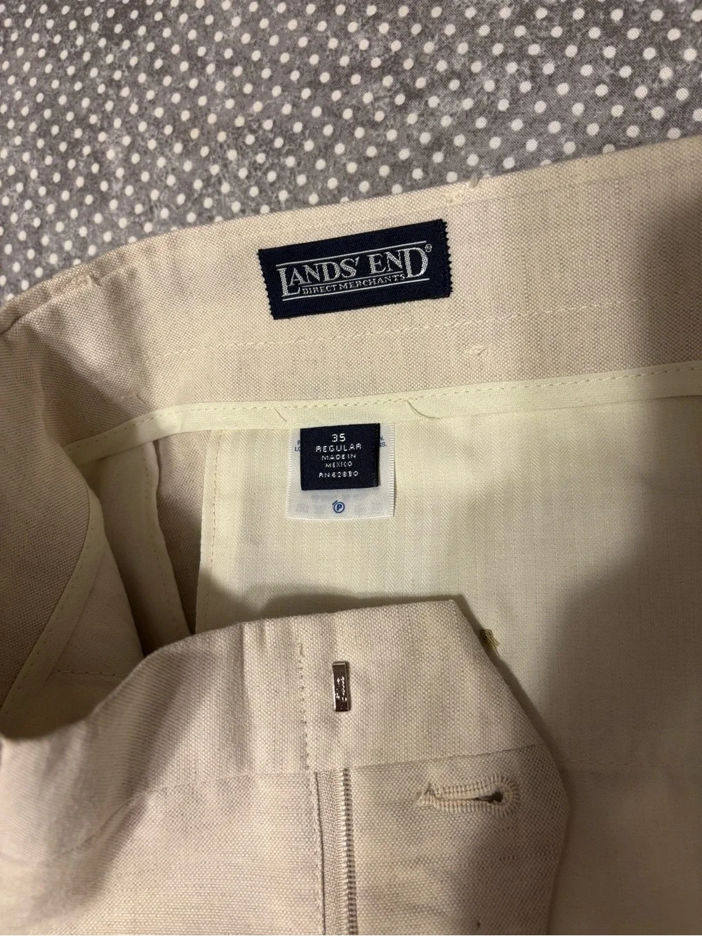 Lands' End Men's Dress Pants in Light Beige